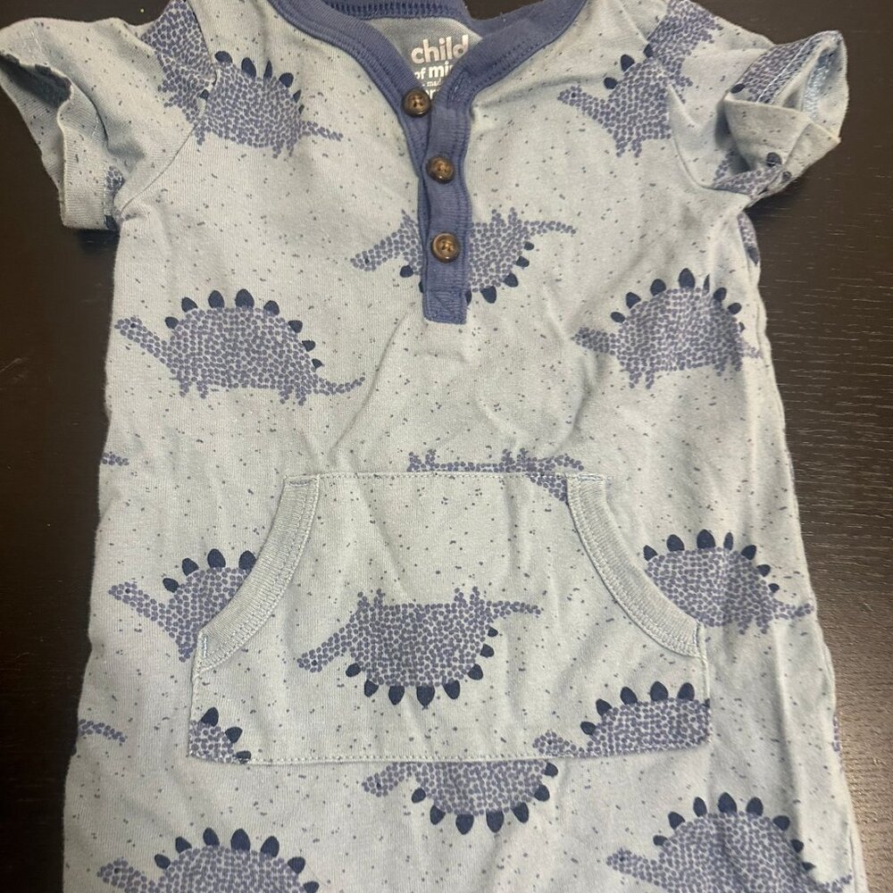 Adorable Blue Dinosaur Onesie - Size 6-9 Months